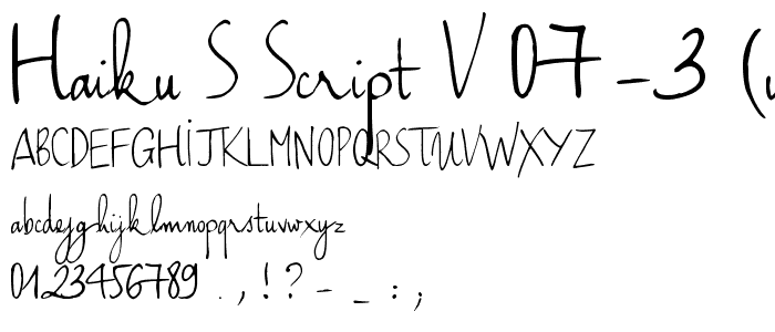 Haiku_s Script v_07-3 (upgrade) font